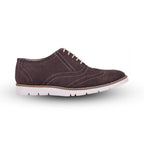 Sneakers : Brown Suede leather Sneakers with Memory foam footpad. Article : SN30-Brown
