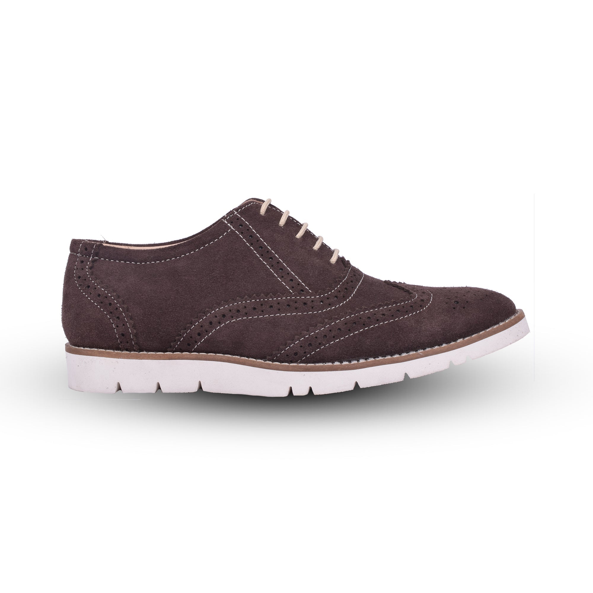 Sneakers : Brown Suede leather Sneakers with Memory foam footpad. Article : SN30-Brown