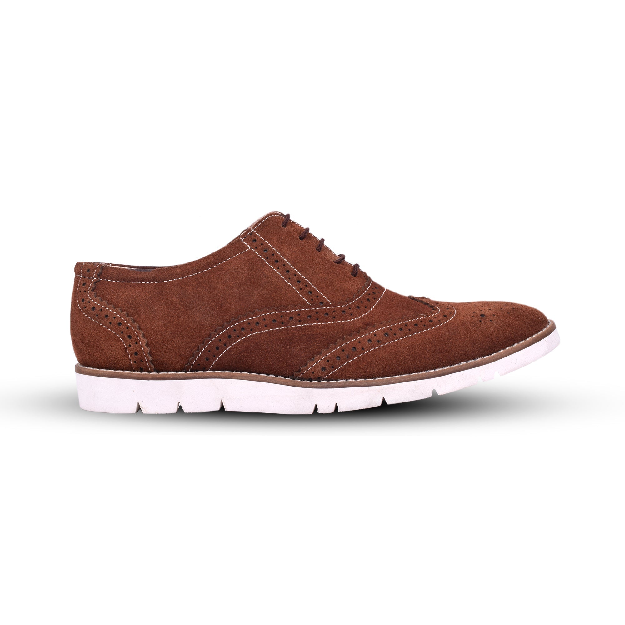 Sneakers : Dark Tan Suede leather Sneakers with Memory foam footpad. Article : SN30-DarkTan