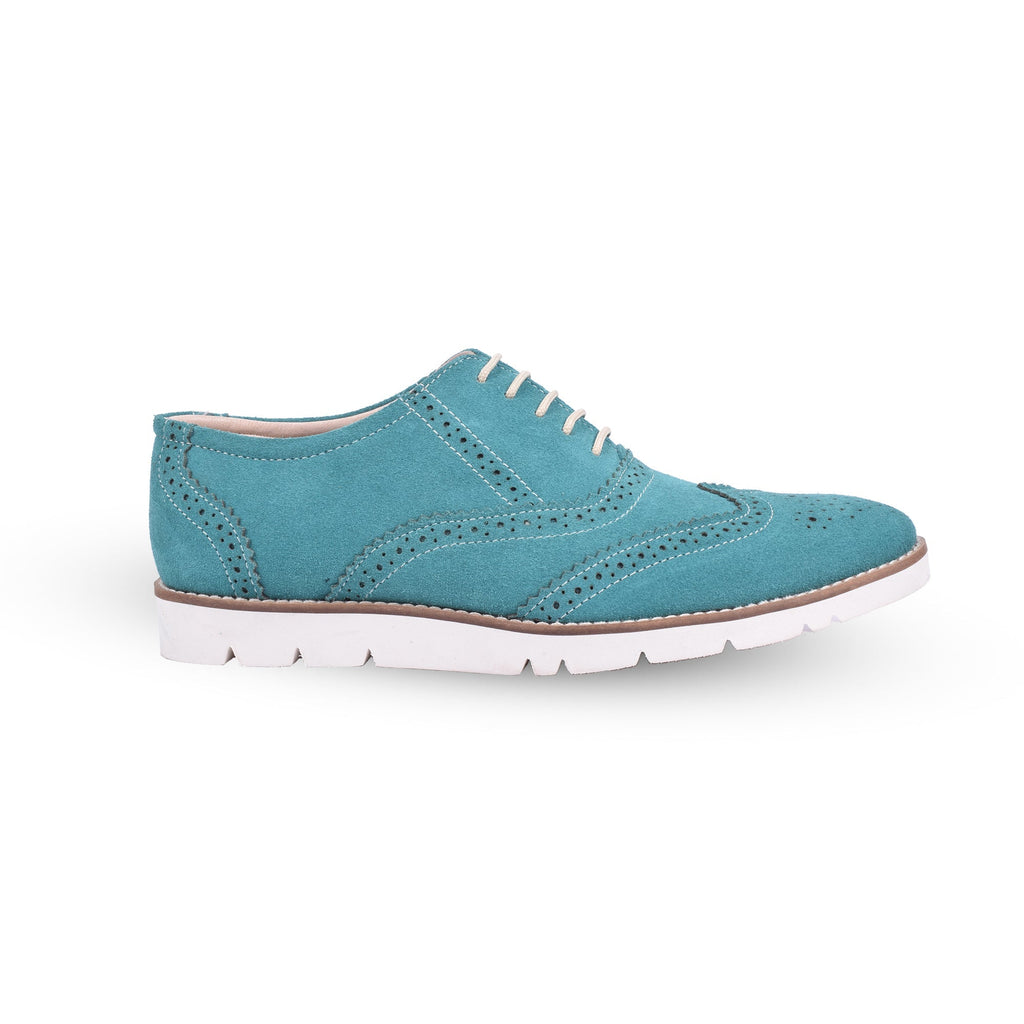 Sneakers : Sky Blue Suede leather Sneakers with Memory foam footpad. Article : SN30-SkyBlue