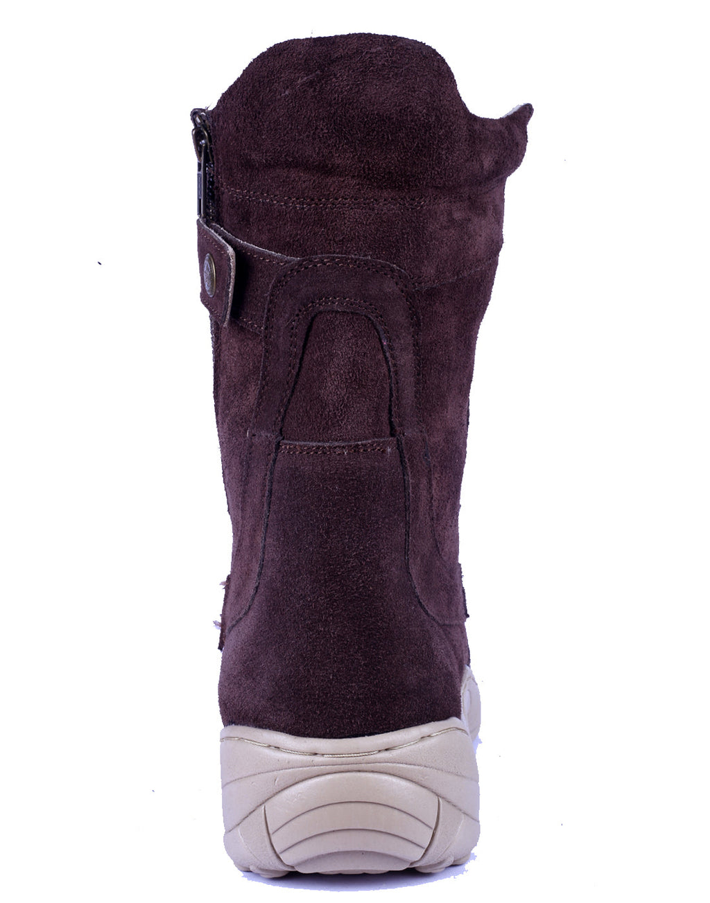 Biker Boots : Brown Suede leather Rider boots for bikers with Side chain & Memory foam footpad.