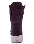 Biker Boots : Brown Suede leather Rider boots for bikers with Side chain & Memory foam footpad.