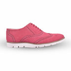 Sneakers : Pink Suede leather Sneakers with Memory foam footpad. Article : SN30-Pink