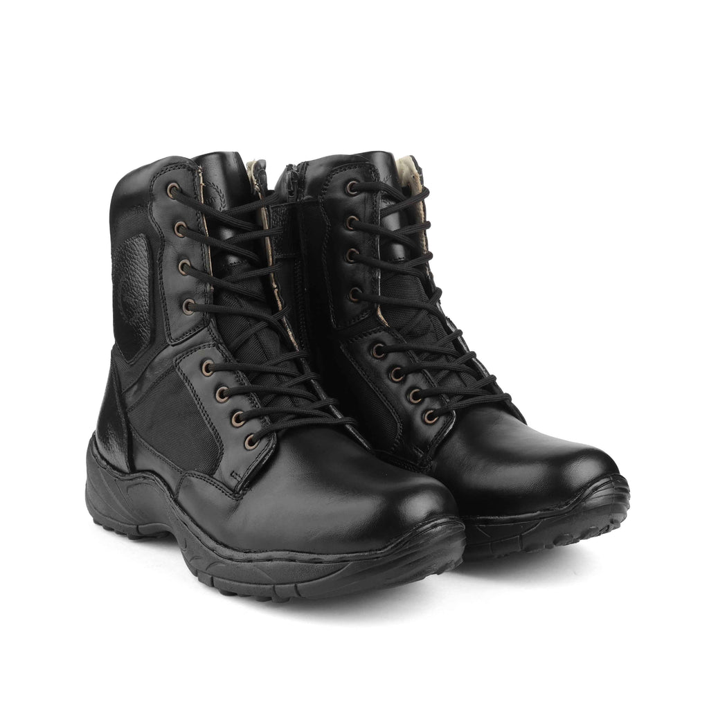 Commando Tactical Boots : 9 Inches Black Suede leather Tactical boots with Memory foam footpad.