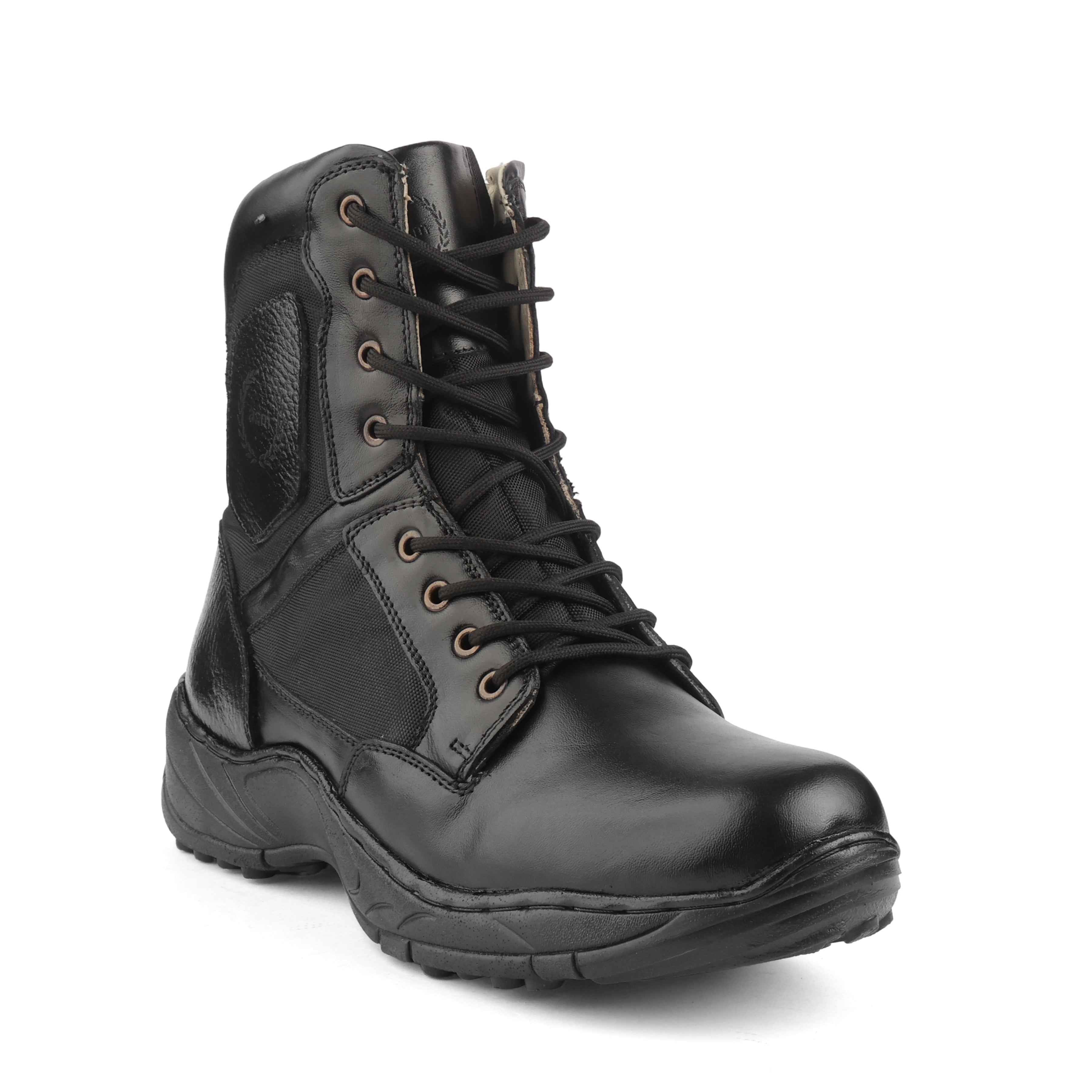 Commando Tactical Boots : 9 Inches Black Suede leather Tactical boots with Memory foam footpad.