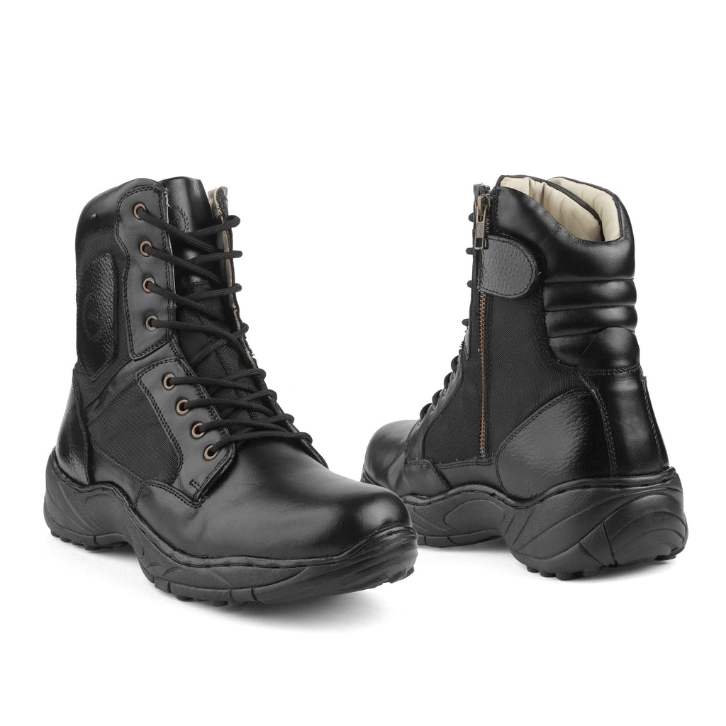 Commando Tactical Boots : 9 Inches Black Suede leather Tactical boots with Memory foam footpad.