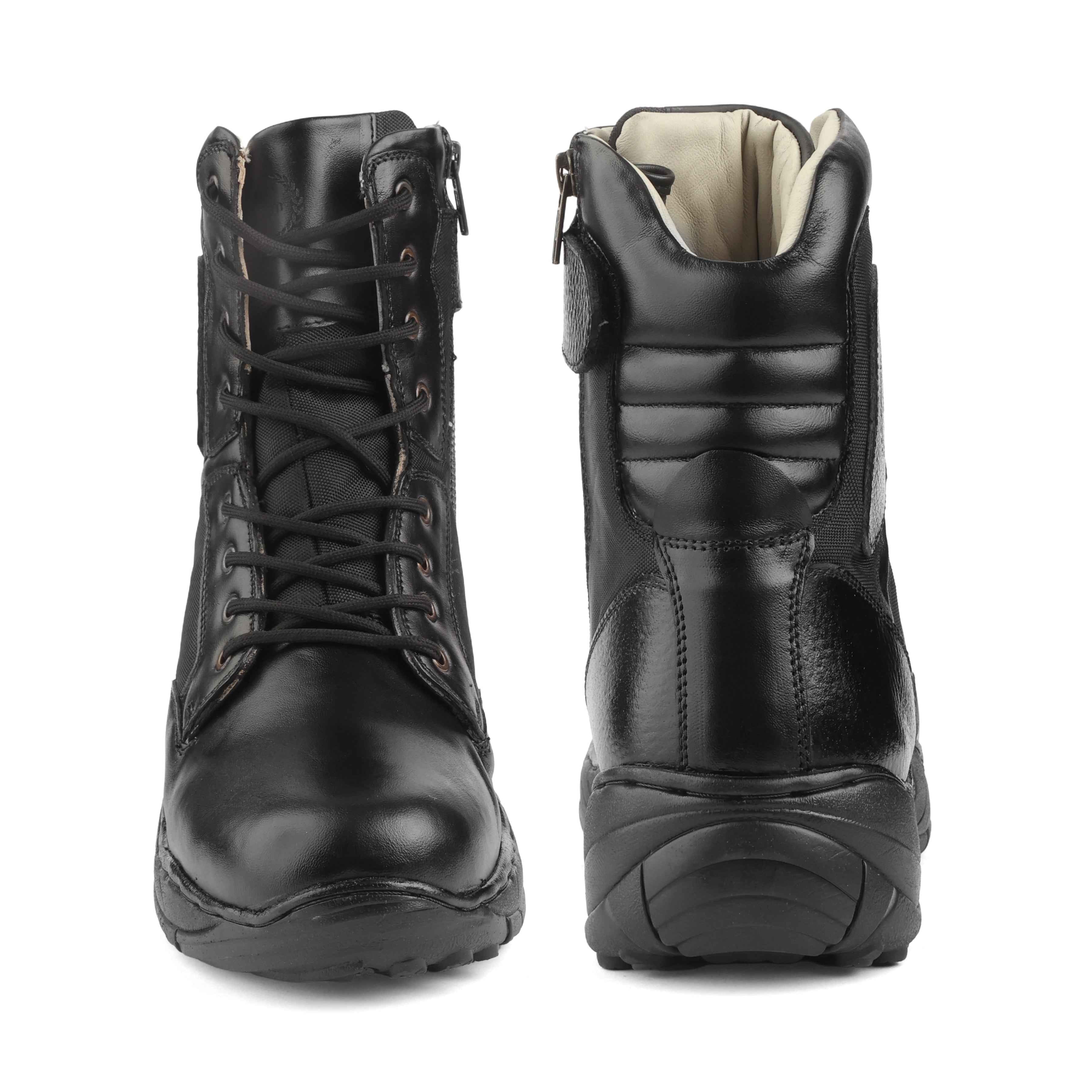 Commando Tactical Boots : 9 Inches Black Suede leather Tactical boots with Memory foam footpad.