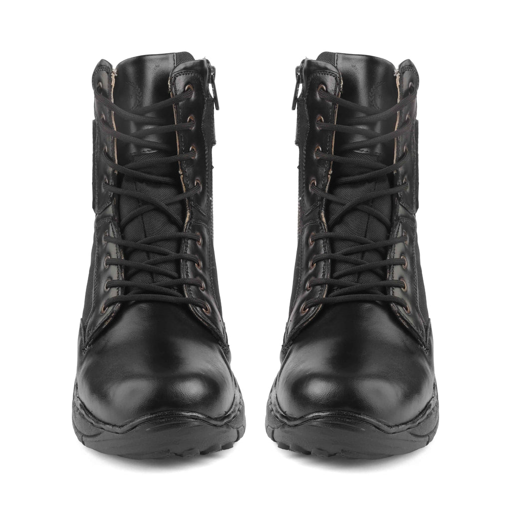 Commando Tactical Boots : 9 Inches Black Suede leather Tactical boots with Memory foam footpad.