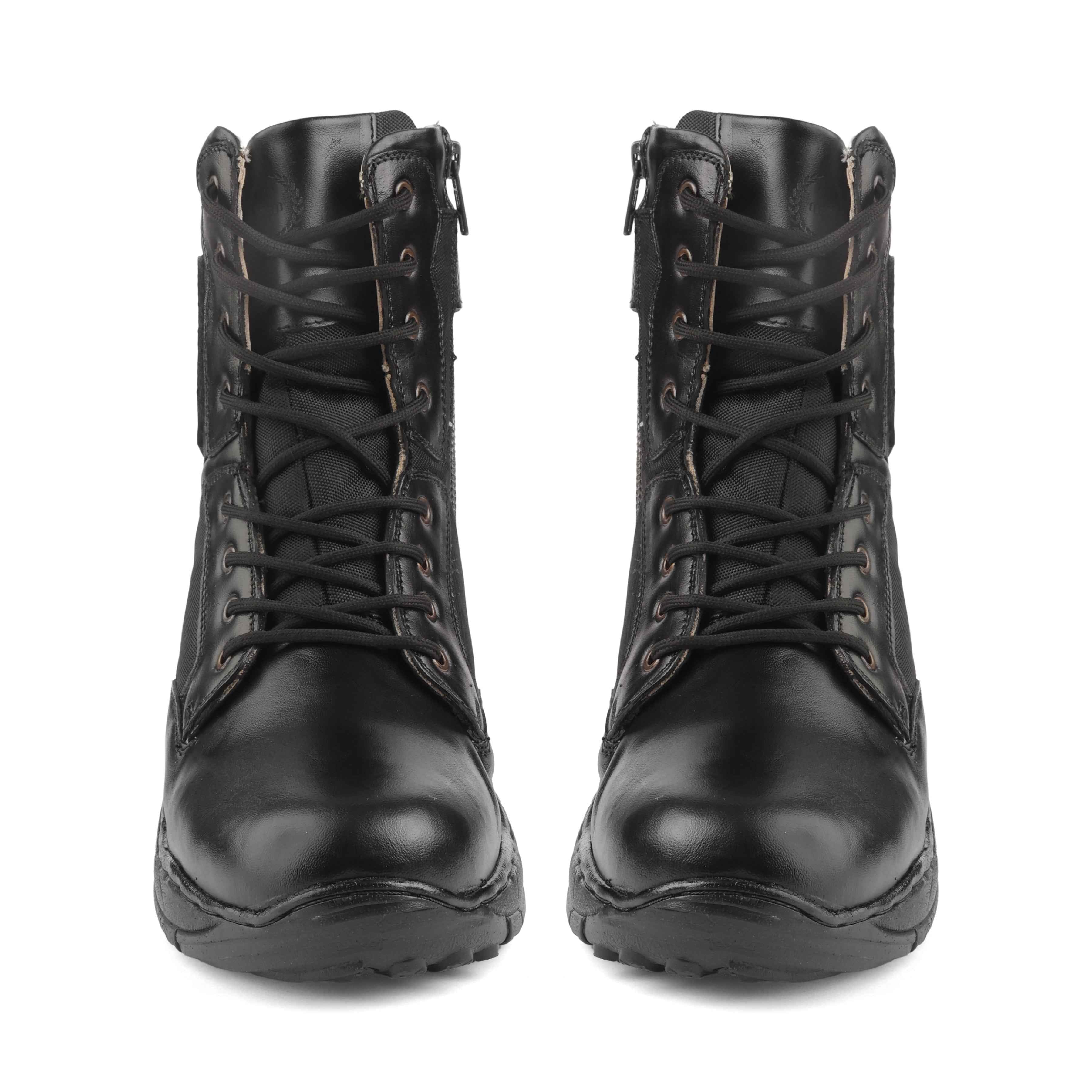 Commando Tactical Boots : 9 Inches Black Suede leather Tactical boots with Memory foam footpad.