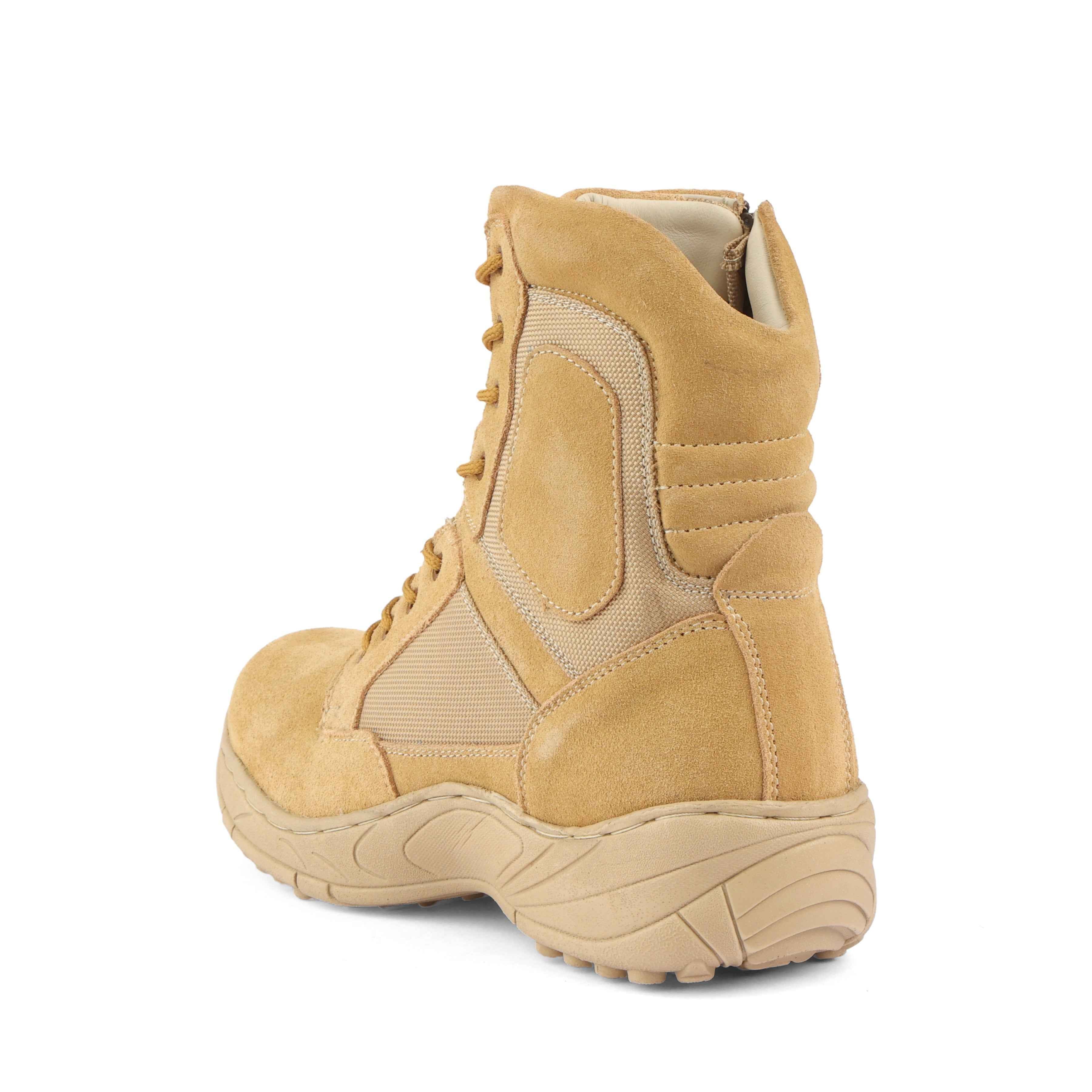 Indian Army/Military Tactical Boots : 9 Inches Beige Suede leather Tactical boots with Memory foam footpad.