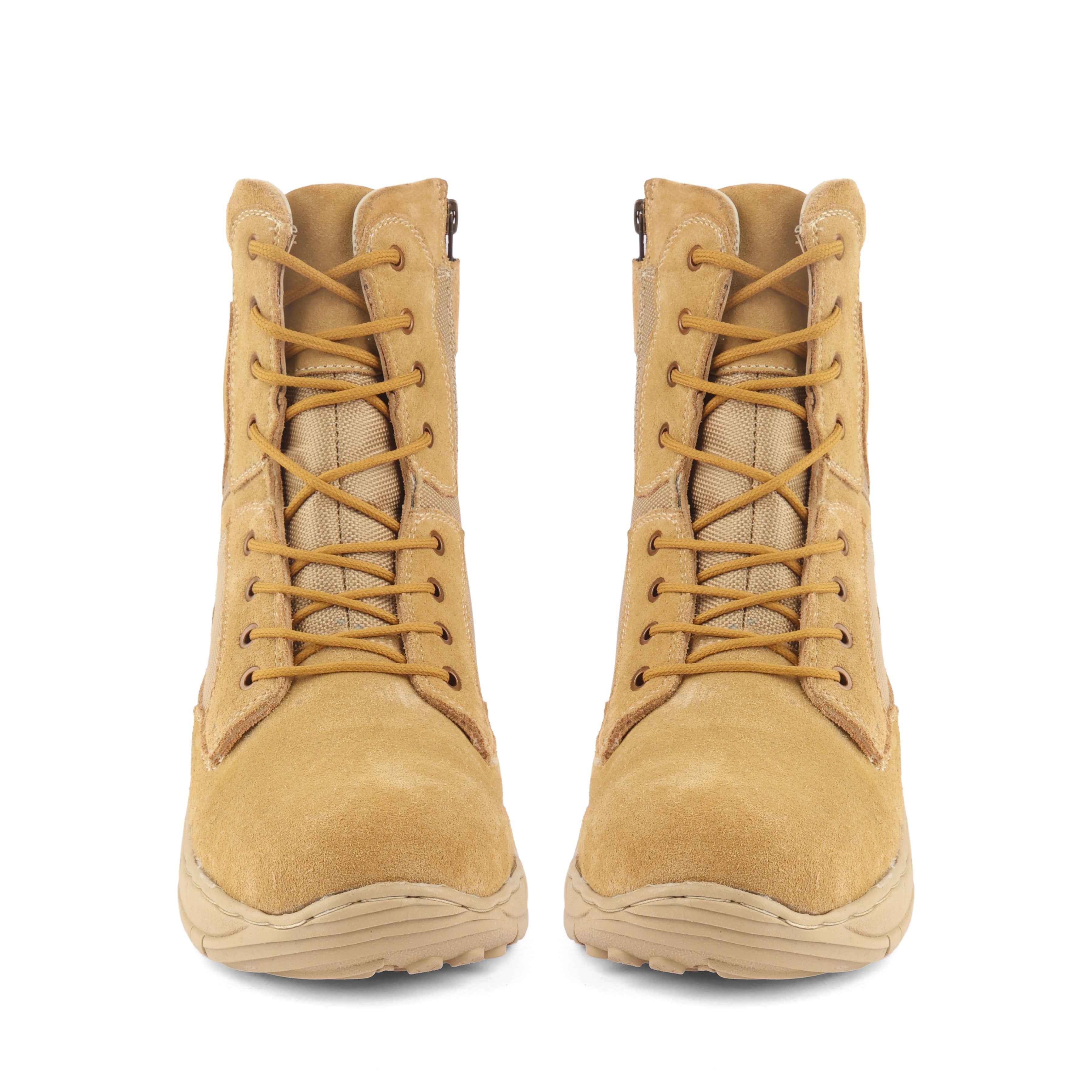 Indian Army/Military Tactical Boots : 9 Inches Beige Suede leather Tactical boots with Memory foam footpad.