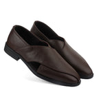Peshawari : Brown leather handmade Peshawari with Memory foam footpad. Article : P01_BrownTP