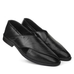 Peshawari : Black leather handmade Peshawari with Memory foam footpad. Article : P01_BlackTP