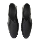 Peshawari : Black leather handmade Peshawari with Memory foam footpad. Article : P01_BlackTP