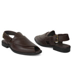 Peshawari : Brown leather handmade Peshawari with Memory foam footpad. Article : P02_BrownTP