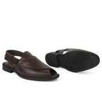Peshawari : Brown leather handmade Peshawari with Memory foam footpad. Article : P02_BrownTP