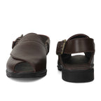 Peshawari : Brown leather handmade Peshawari with Memory foam footpad. Article : P02_BrownTP