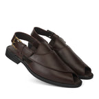 Peshawari : Brown leather handmade Peshawari with Memory foam footpad. Article : P02_BrownTP