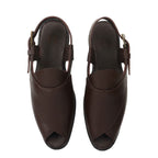 Peshawari : Brown leather handmade Peshawari with Memory foam footpad. Article : P02_BrownTP