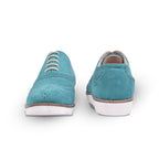 Sneakers : Sky Blue Suede leather Sneakers with Memory foam footpad. Article : SN30-SkyBlue