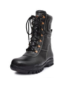 Snow Boots : Black Leather boots with Fur & Memory foam footpad.