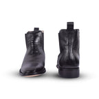 Chelsea Boots : Genuine Black Croco Embossed leather Goodyear welted Chelsea Boots with Memory foam footpad. Article : ChelseaHM01-Black