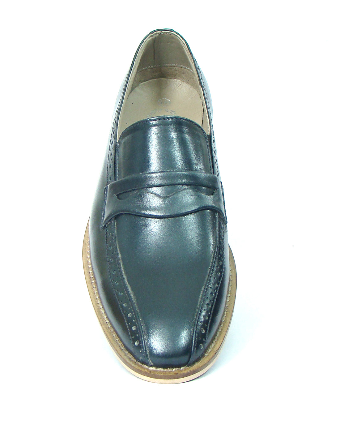 Penny loafers : Black leather Penny loafer with Memory foam footpad. Article : HU118