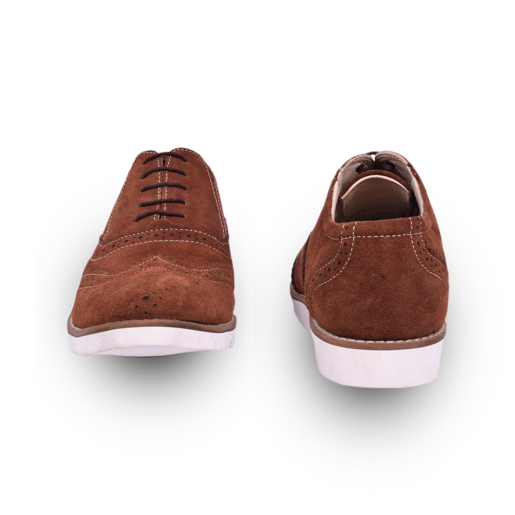 Sneakers : Dark Tan Suede leather Sneakers with Memory foam footpad. Article : SN30-DarkTan