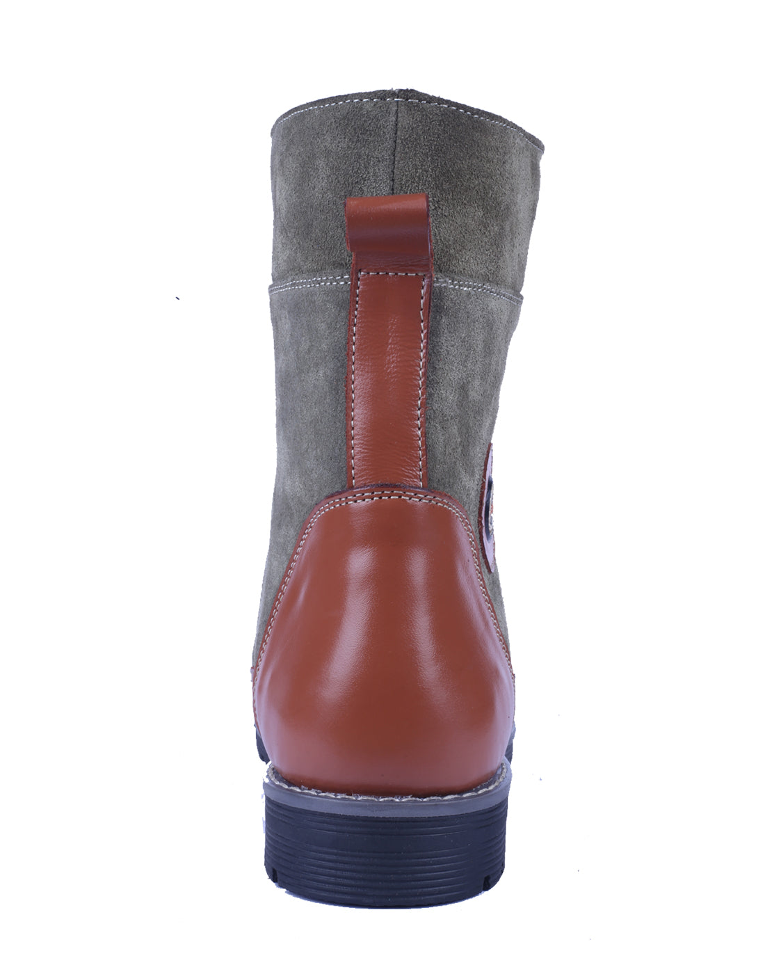 Biker Boots : Grey Suede leather Rider boots for bikers with Memory foam footpad.