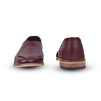 Peshawari : Croco Wine embossed leather handmade Peshawari with Memory foam footpad. Article : P01_Croco_Wine