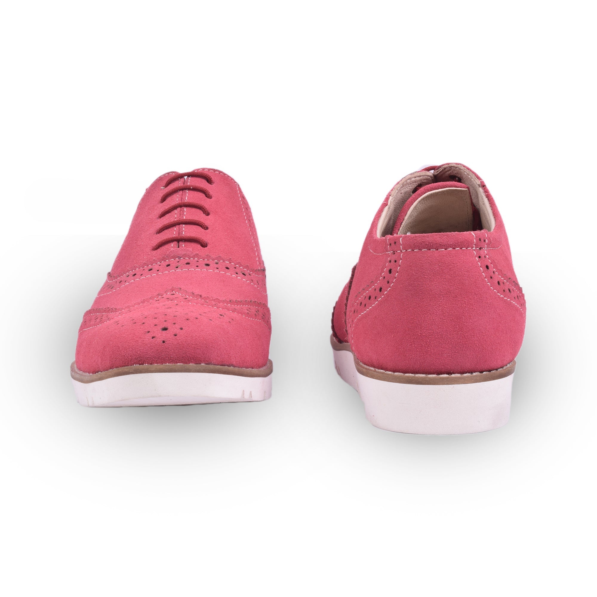 Sneakers : Pink Suede leather Sneakers with Memory foam footpad. Article : SN30-Pink