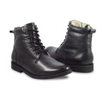 Pilots Boots : Black leather flying boots with side chain for Pilots with Memory foam footpad. Article : 610C