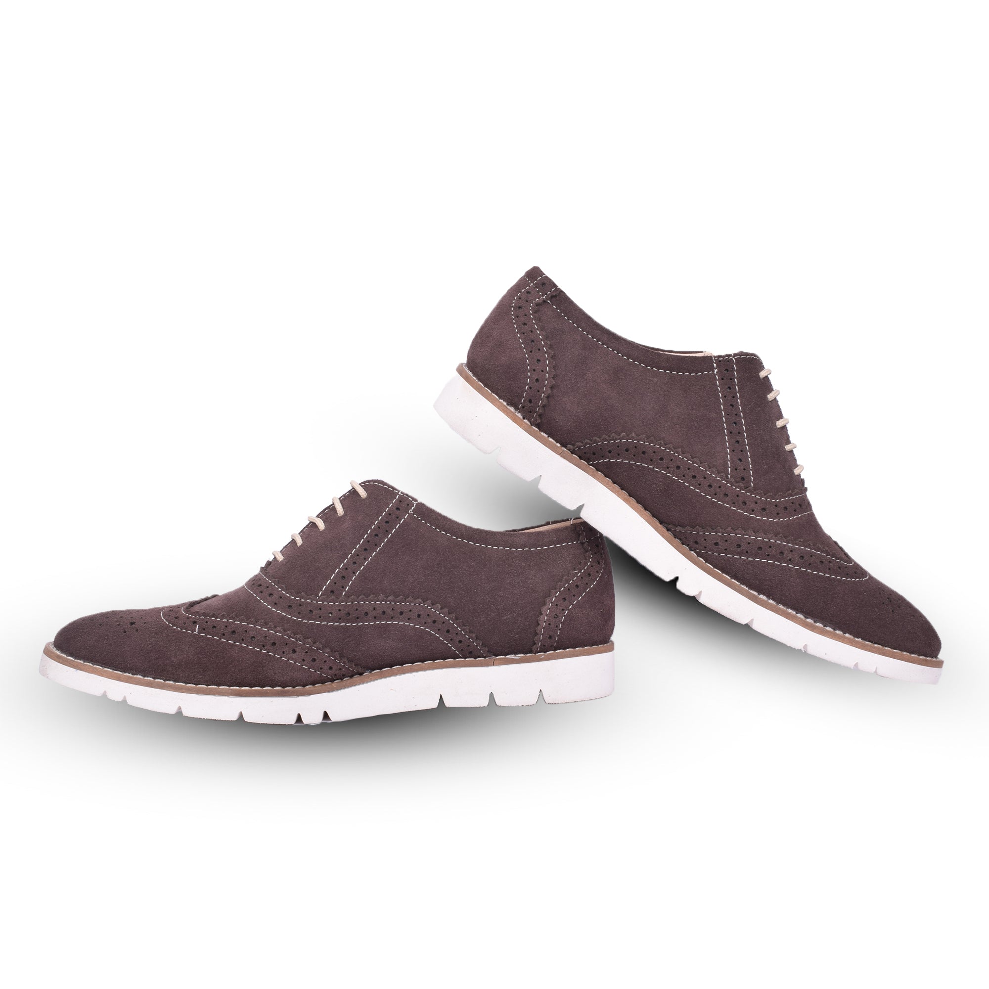 Sneakers : Brown Suede leather Sneakers with Memory foam footpad. Article : SN30-Brown