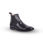 Chelsea Boots : Genuine Black Croco Embossed leather Goodyear welted Chelsea Boots with Memory foam footpad. Article : ChelseaHM01-Black