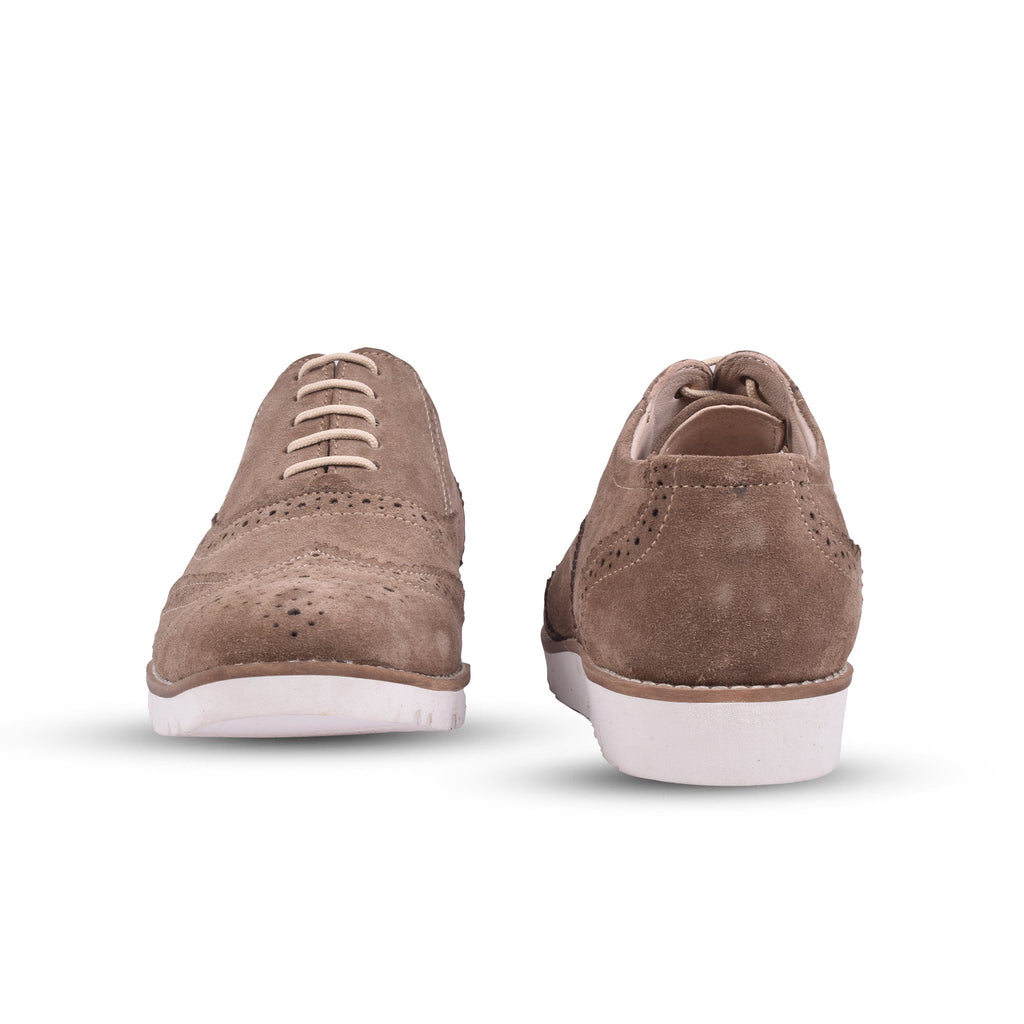 Sneakers : Light Brown Suede leather Sneakers with Memory foam footpad. Article : SN30-LBrown