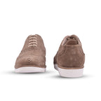 Sneakers : Light Brown Suede leather Sneakers with Memory foam footpad. Article : SN30-LBrown