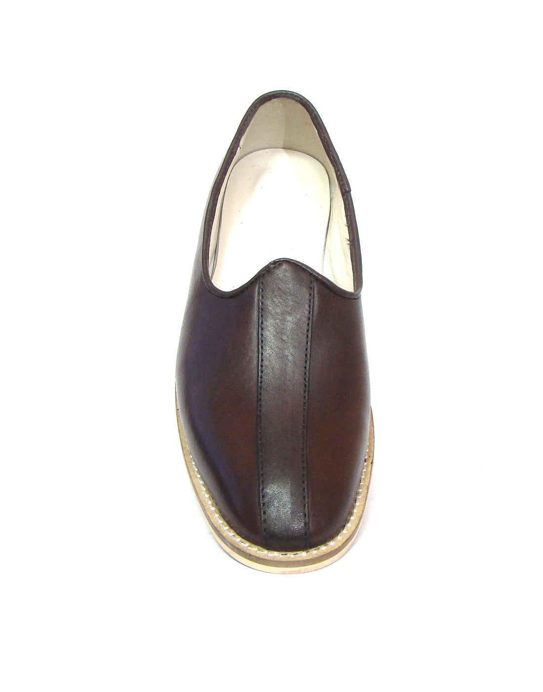 Nagras : Brown leather handmade Nagras with Memory foam footpad. Article : N122