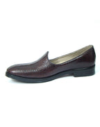 Nagras : Brown Croco embossed leather handmade Nagras with Memory foam footpad. Article : N103