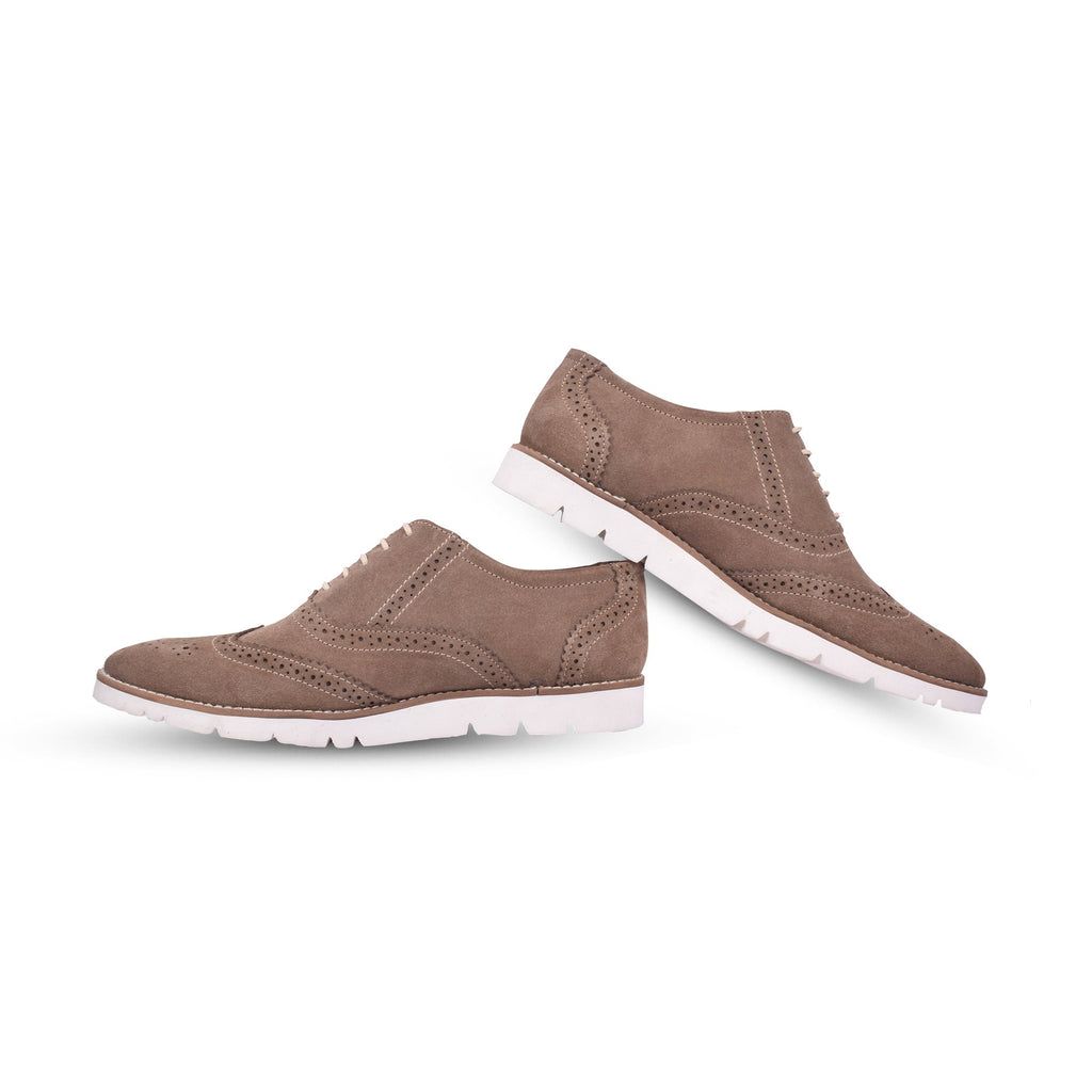 Sneakers : Light Brown Suede leather Sneakers with Memory foam footpad. Article : SN30-LBrown