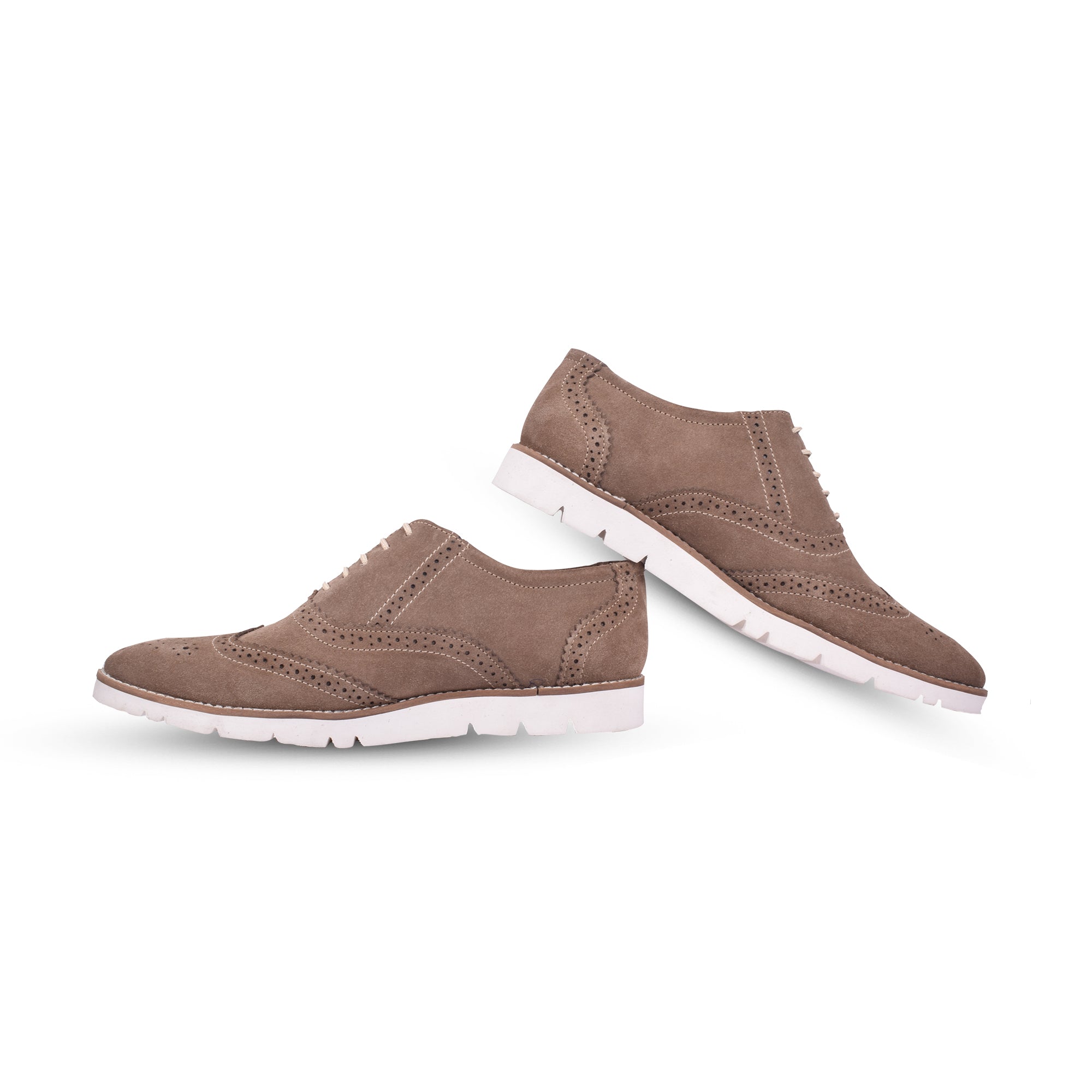 Sneakers : Light Brown Suede leather Sneakers with Memory foam footpad. Article : SN30-LBrown