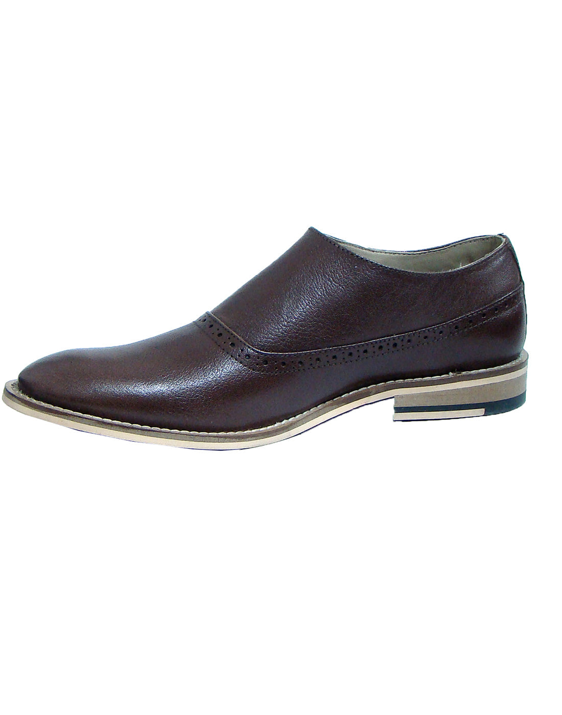 Monk Strap Shoes : Brown leather Monk Strap Oxford Shoes for men with Memory foam footpad. Article : HU112-Brown