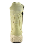 Biker Boots : Beige Suede leather Rider boots for bikers with side chain & Memory foam footpad.