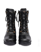 Snow Boots : Black Leather boots with Fur & Memory foam footpad.