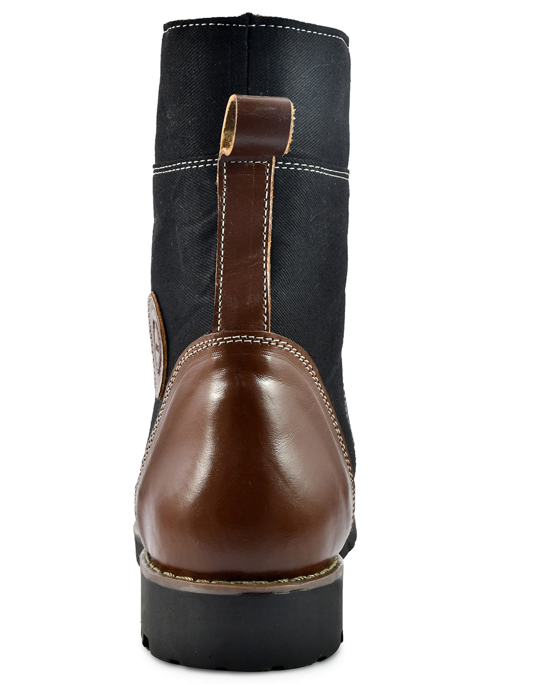 Biker Boots : Black & Tan leather Rider boots for bikers with Memory foam footpad.