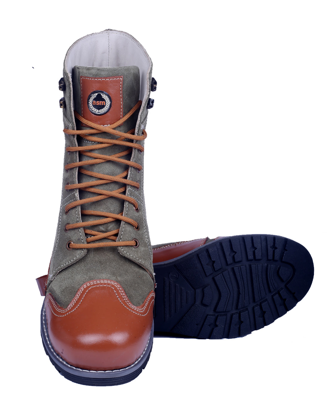Biker Boots : Grey Suede leather Rider boots for bikers with Memory foam footpad.