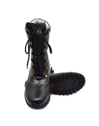 Snow Boots : Black Leather boots with Fur & Memory foam footpad.