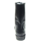 Biker Boots : 12" Inches long Black leather Rider boots for bikers with Memory foam footpad.
