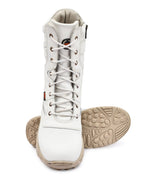 Biker Boots : Green Suede leather Rider boots for bikers with Memory foam footpad.