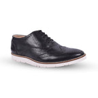 Sneakers : Black leather Sneakers with Memory foam footpad. Article : SN30-GBlack