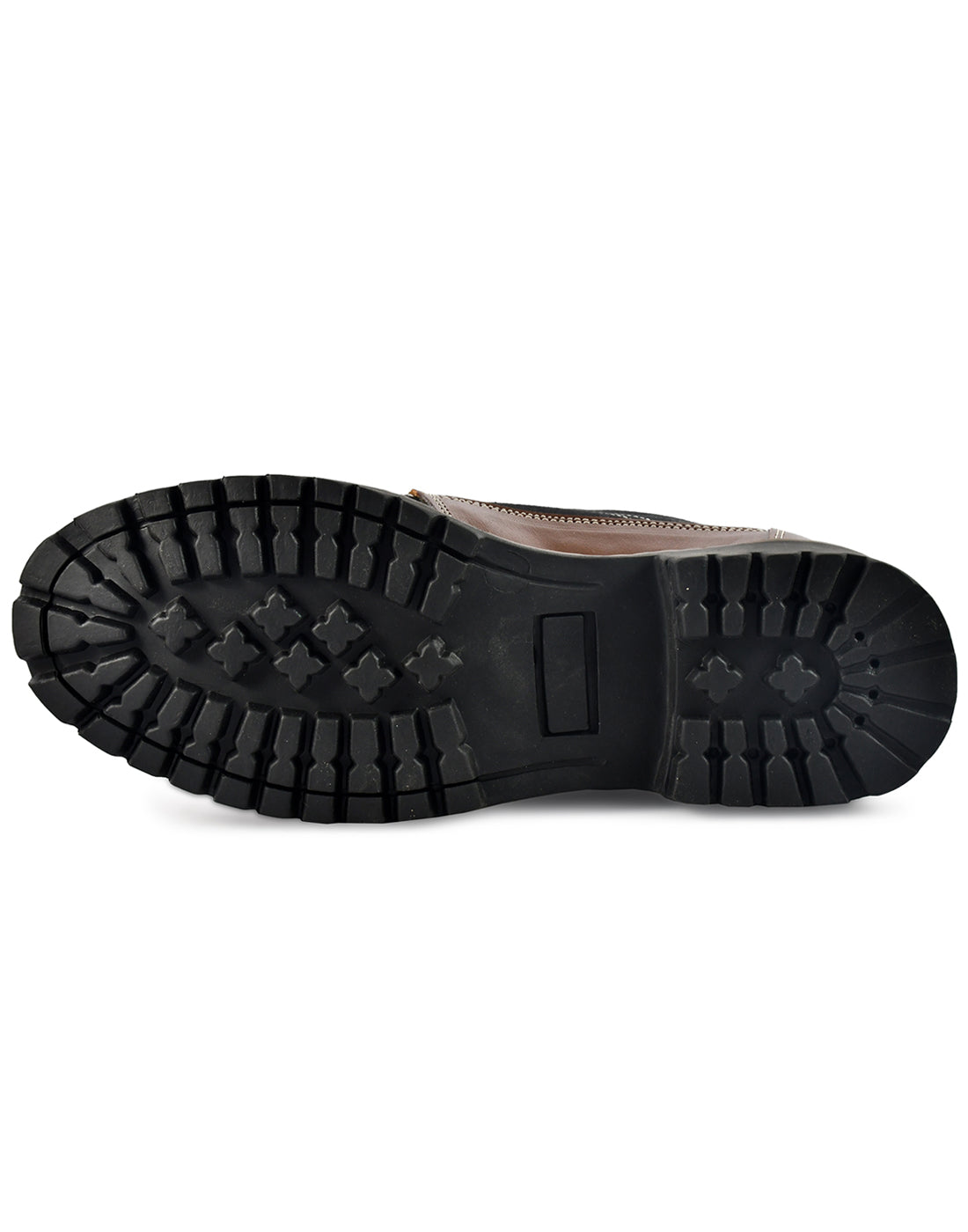 Biker Boots : Black & Tan leather Rider boots for bikers with Memory foam footpad.